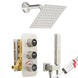Modern Square Wall - Mounted Luxury Shower Set – Hot & Cold Mixer - Concealed Rain Shower SystemBathroomLux