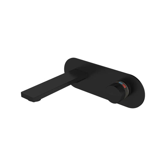 Modern Wall Mount Faucet – Single Hole Bathroom Tap in Black - wall mount faucetBathroomLux