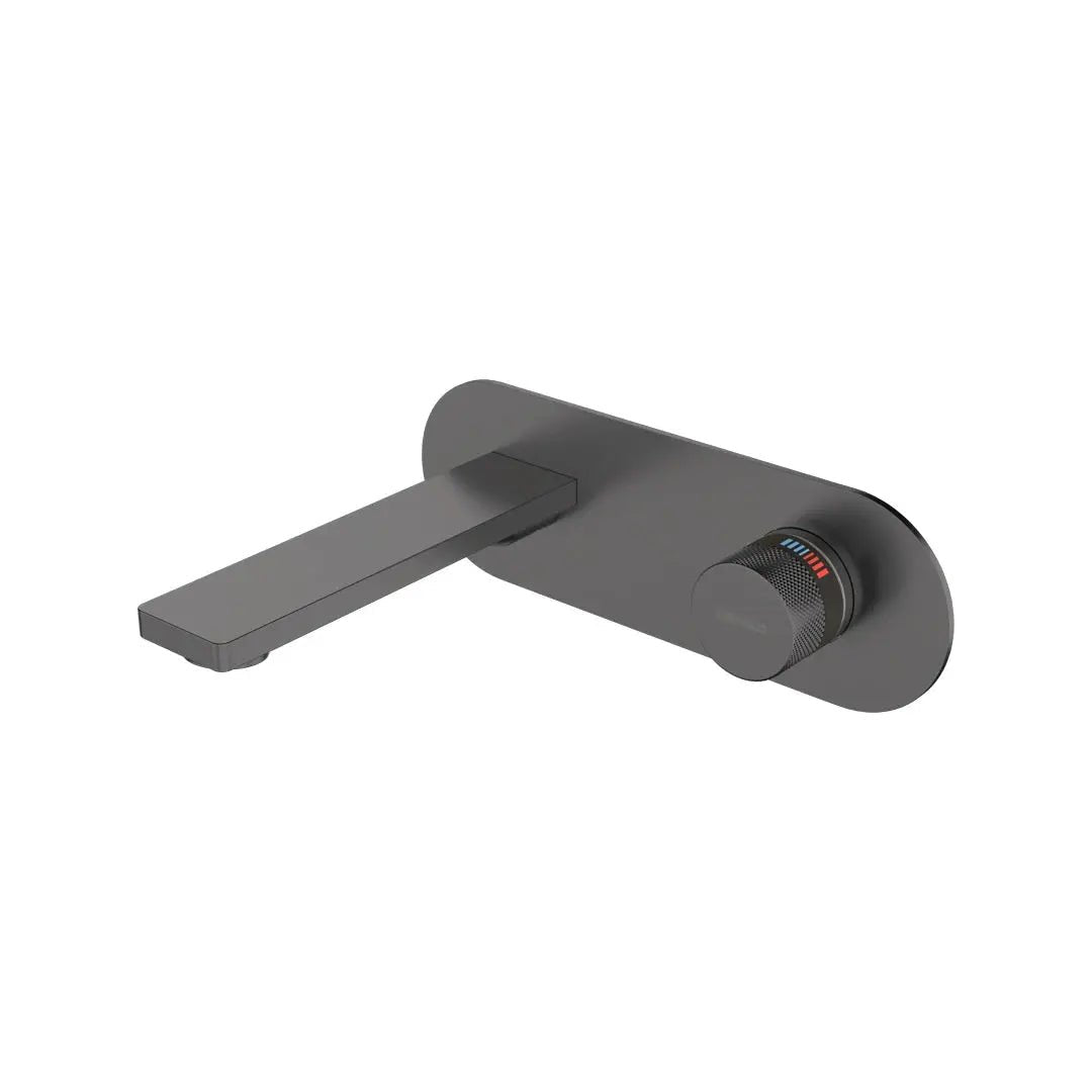 Modern Wall Mount Faucet – Single Hole Bathroom Tap in Black - wall mount faucetBathroomLux