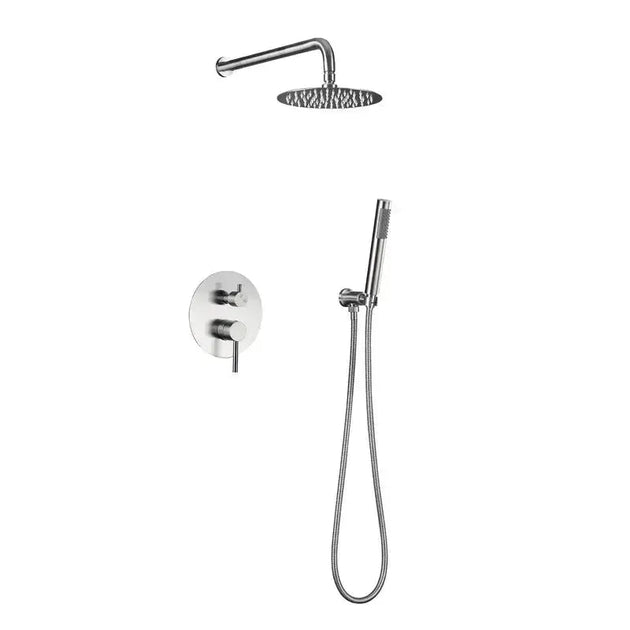 Modern Wall Mounted Rain Shower Set – Concealed Stainless Steel Mixer - Wall Mounted Rain Shower SetBathroomLux