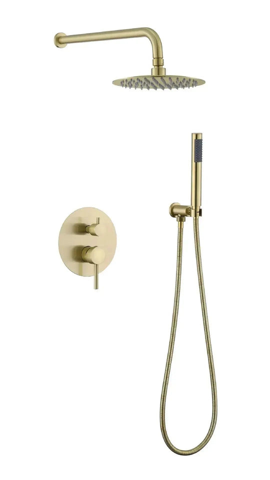 Modern Wall Mounted Rain Shower Set – Concealed Stainless Steel Mixer - Wall Mounted Rain Shower SetBathroomLux