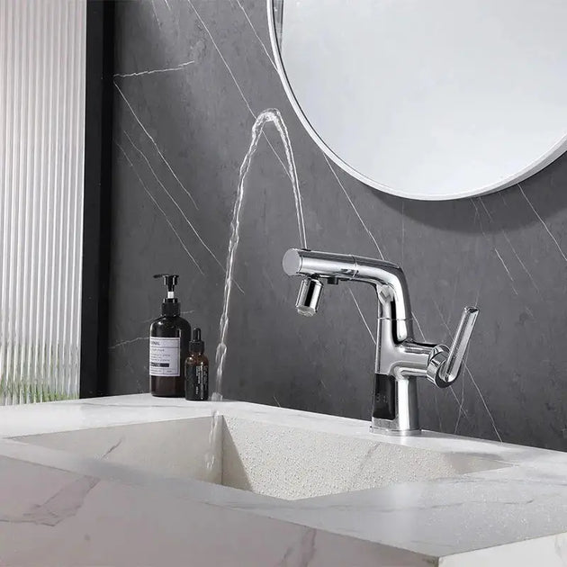 Multifunctional Bathroom Faucet – Pull - Out Basin Faucet with Digital Display - Bathroom Taps Deck MountedBathroomLux