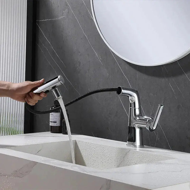 Multifunctional Bathroom Faucet – Pull - Out Basin Faucet with Digital Display - Bathroom Taps Deck MountedBathroomLux