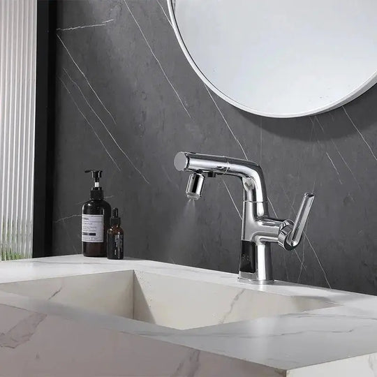 Multifunctional Bathroom Faucet – Pull - Out Basin Faucet with Digital Display - Bathroom Taps Deck MountedBathroomLux