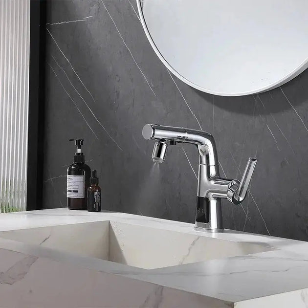 Multifunctional Bathroom Faucet – Pull - Out Basin Faucet with Digital Display - Bathroom Taps Deck MountedBathroomLux