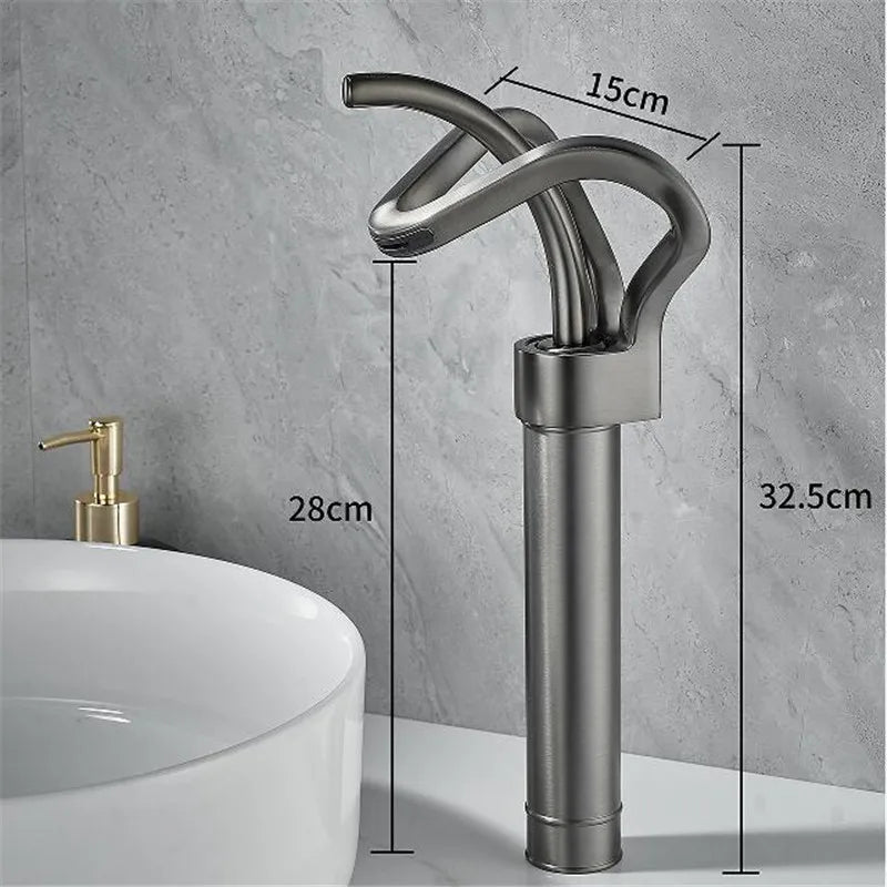 Mystic Bathroom Faucet - Hot & Cold Waterfall - Bathroom FaucetBathroomLux