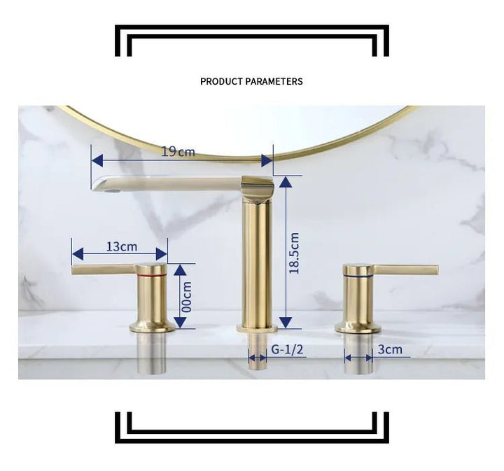 Natura Bathroom Faucet - 3 Hole Widespread - Bathroom FaucetBathroomLux