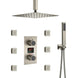 Nickel Rainfall Shower Head With Handheld | Square Thermostatic Shower System - 3 - Function Exposed Shower SystemBathroomLux