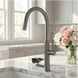 Nickel Stainless Steel Pull - Out Kitchen Faucet with Cup Washer - Pull - Down Kitchen FaucetBathroomLux