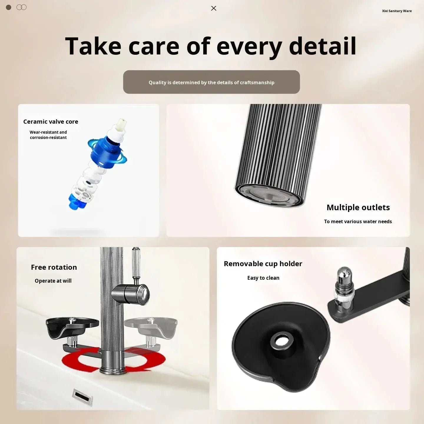 Nickel Stainless Steel Pull - Out Kitchen Faucet with Cup Washer - Pull - Down Kitchen FaucetBathroomLux