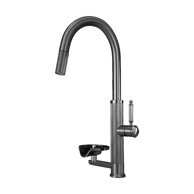 Nickel Stainless Steel Pull - Out Kitchen Faucet with Cup Washer - Pull - Down Kitchen FaucetBathroomLux