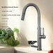 Nickel Stainless Steel Pull - Out Kitchen Faucet with Cup Washer - Pull - Down Kitchen FaucetBathroomLux