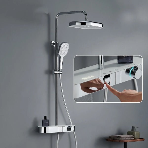 Oasis Rainfall Shower - Digital Thermostatic Faucet - bathroom, showers, thermostaticBathroomLux