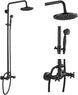 ORB 20cm Rainfall Shower System – 2 - Knob Mixer + Handheld Spray - Antique Brass Basin Bathroom faucetBathroomLux