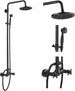 ORB 20cm Rainfall Shower System – 2 - Knob Mixer + Handheld Spray - Antique Brass Basin Bathroom faucetBathroomLux