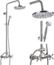 ORB 20cm Rainfall Shower System – 2 - Knob Mixer + Handheld Spray - Antique Brass Basin Bathroom faucetBathroomLux