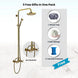 ORB 20cm Rainfall Shower System – 2 - Knob Mixer + Handheld Spray - Antique Brass Basin Bathroom faucetBathroomLux