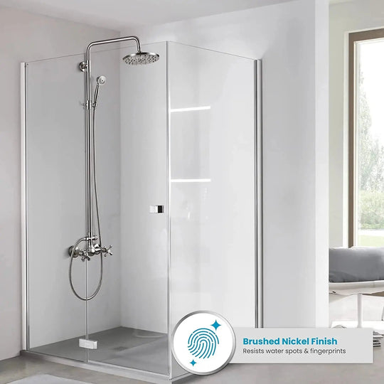 ORB 20cm Rainfall Shower System – 2 - Knob Mixer + Handheld Spray - Antique Brass Basin Bathroom faucetBathroomLux
