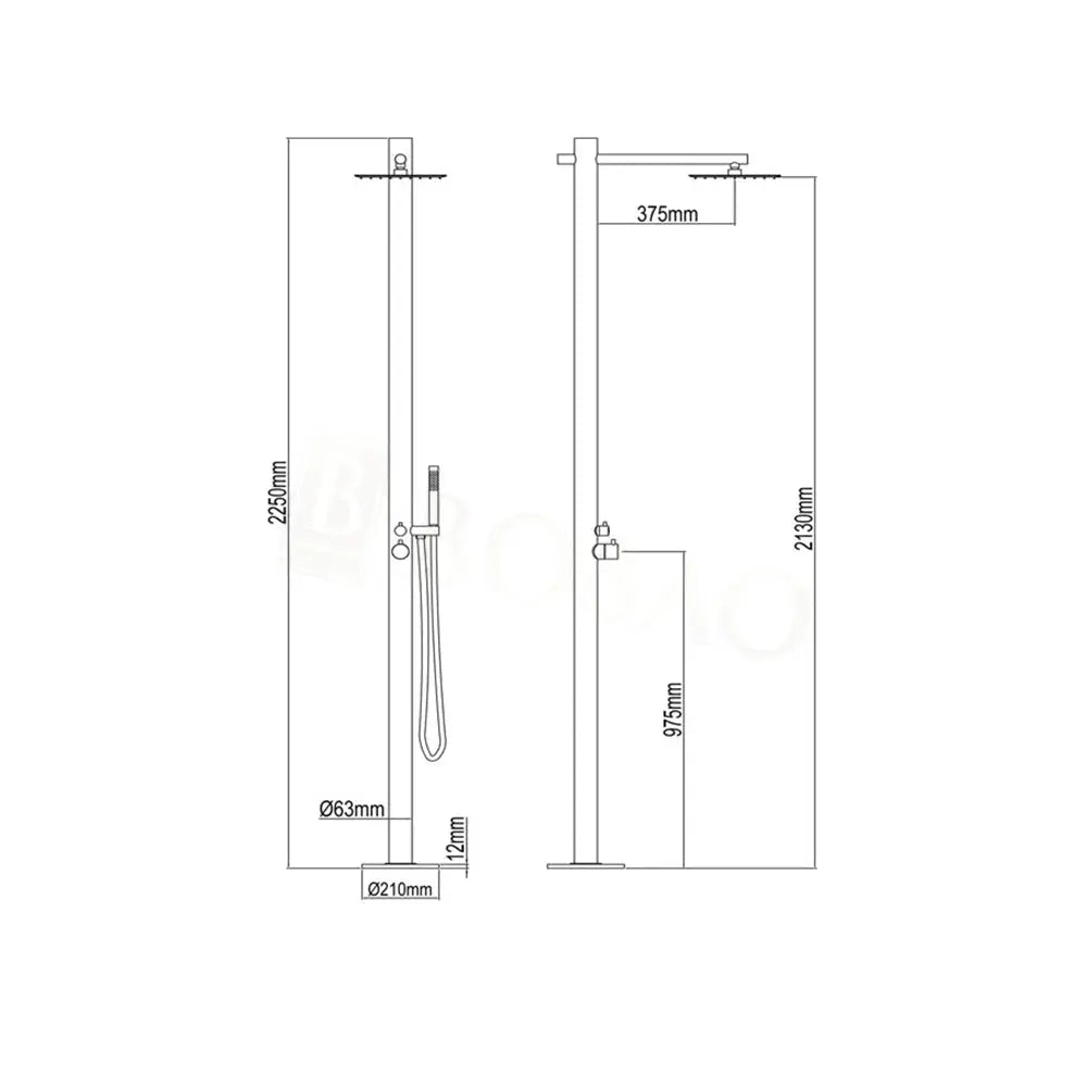 Outdoor Freestanding Shower – Modern Stainless Steel Hot & Cold Mixer - outdoor freestanding showerBathroomLux