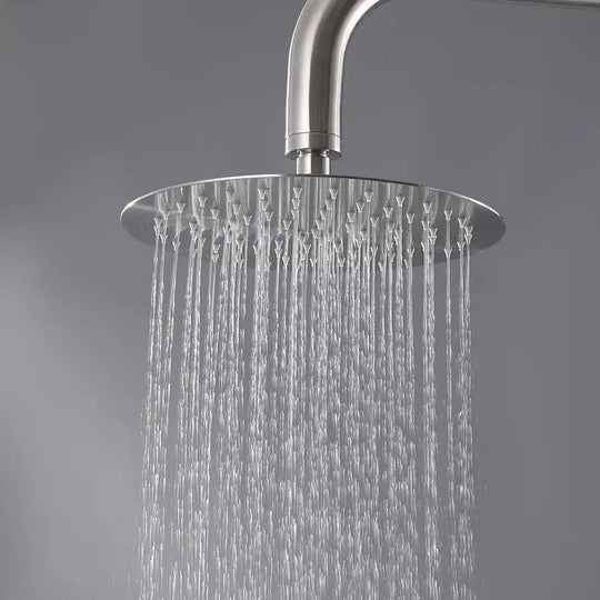 Outdoor Shower – Floor Mounted 316 Stainless Steel Brushed Nickel - Shower Stalls & KitsBathroomLux