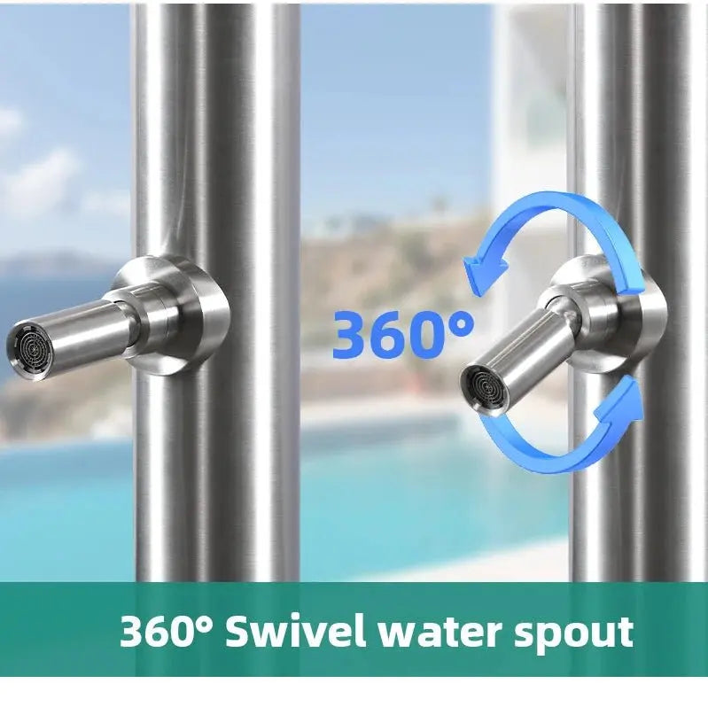 Outdoor Shower Freestanding – 316 Stainless Steel Cold Water Shower - outdoor shower brassBathroomLux