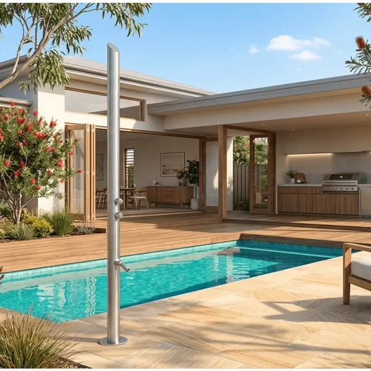 Outdoor Shower Freestanding – 316 Stainless Steel Cold Water Shower - outdoor shower brassBathroomLux