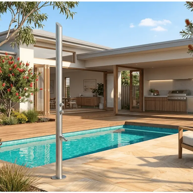 Outdoor Shower Freestanding – 316 Stainless Steel Cold Water Shower - outdoor shower brassBathroomLux