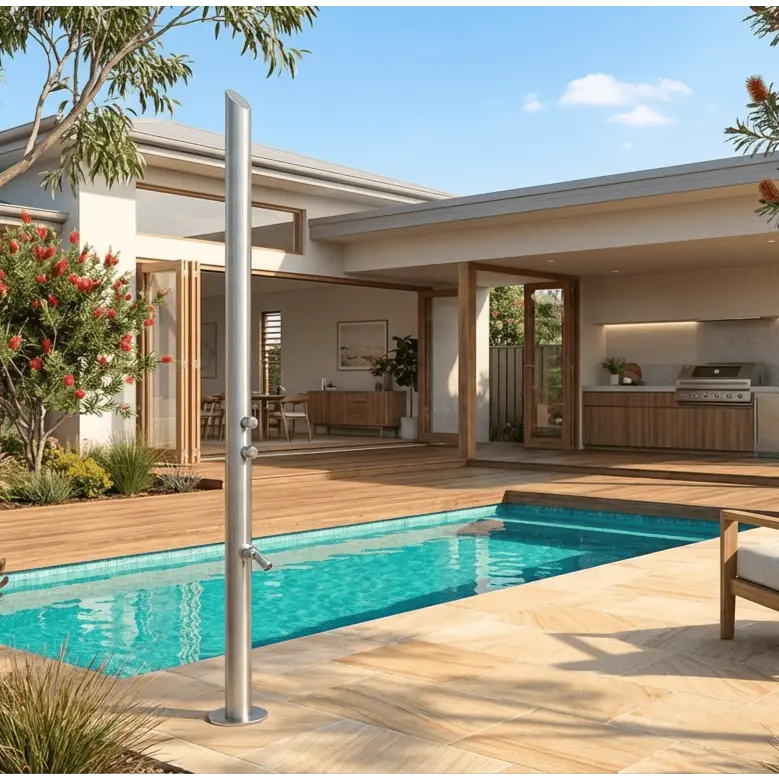 Outdoor Shower Freestanding – 316 Stainless Steel Cold Water Shower - outdoor shower brassBathroomLux