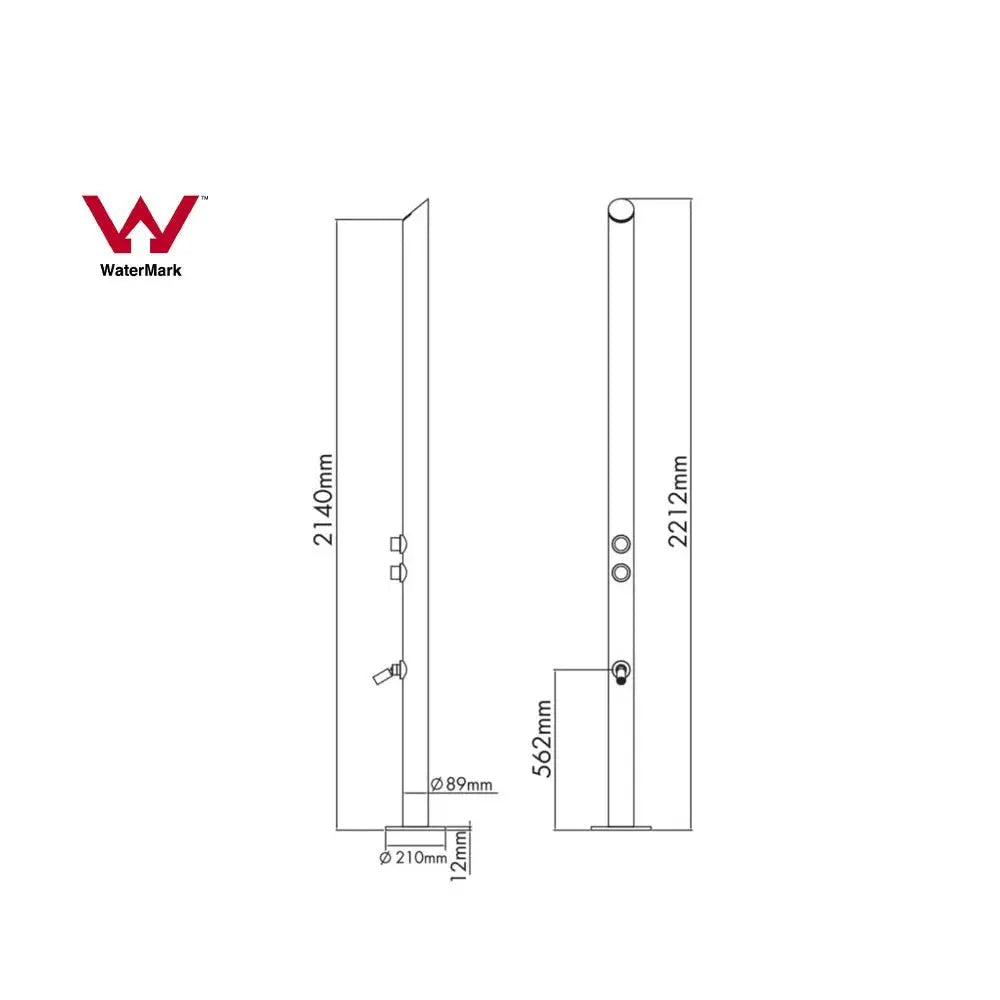 Outdoor Shower Freestanding – 316 Stainless Steel Cold Water Shower - outdoor shower brassBathroomLux