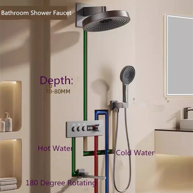 Prism Thermostatic Bathroom Shower Faucet - In Wall - 3 Years Warranty - Bathroom FaucetBathroomLux