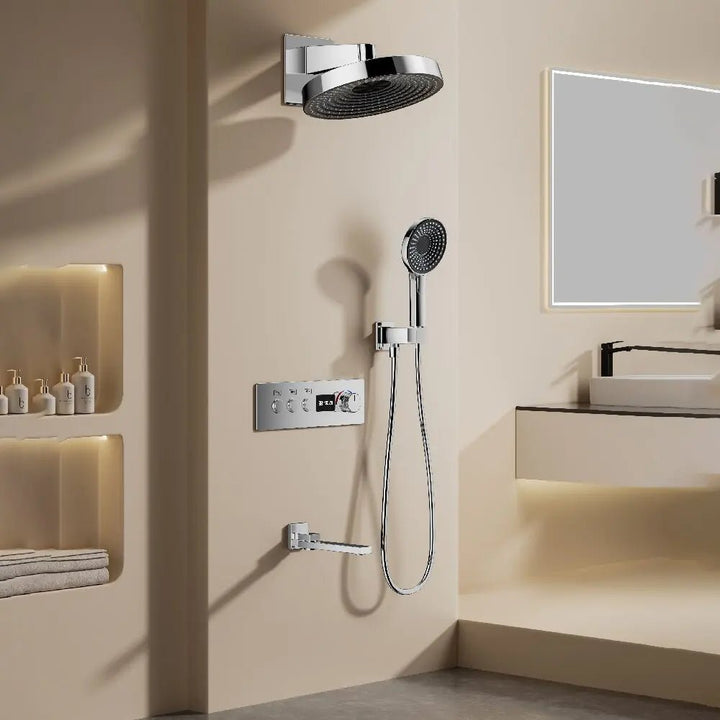 Prism Thermostatic Bathroom Shower Faucet - In Wall - 3 Years Warranty - Bathroom FaucetBathroomLux