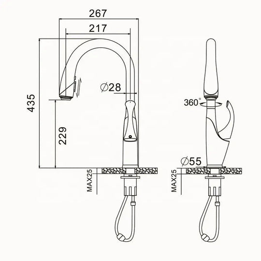 Pull - Down Kitchen Faucet – Chrome & Matte Black Single Handle Mixer - pull out kitchen faucetBathroomLux