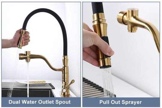 Pull Down Kitchen Faucet – High Pressure Water - Saving Aerator - Pull - Down Kitchen FaucetBathroomLux
