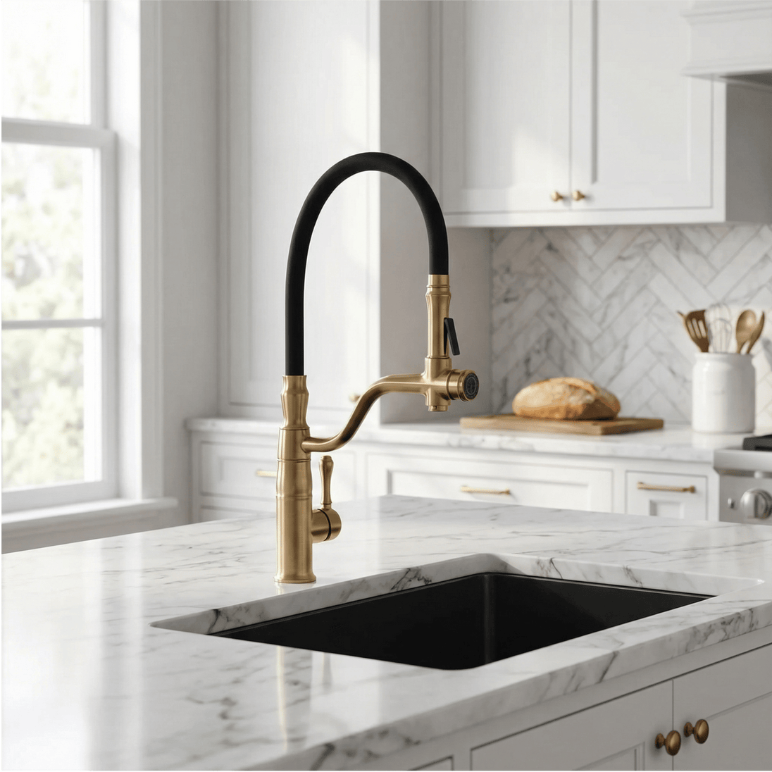 Pull Down Kitchen Faucet – High Pressure Water - Saving Aerator - Pull - Down Kitchen FaucetBathroomLux
