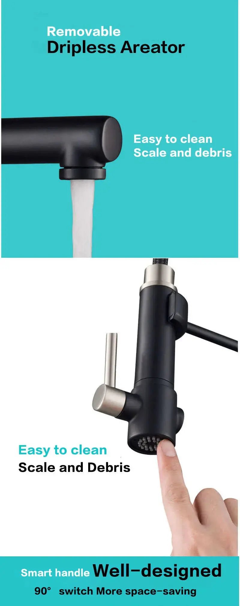 Pull - Down Kitchen Faucet with 2 - Function Sprayer – High Arc Spout Mixer Tap - Pull - Down Kitchen FaucetBathroomLux