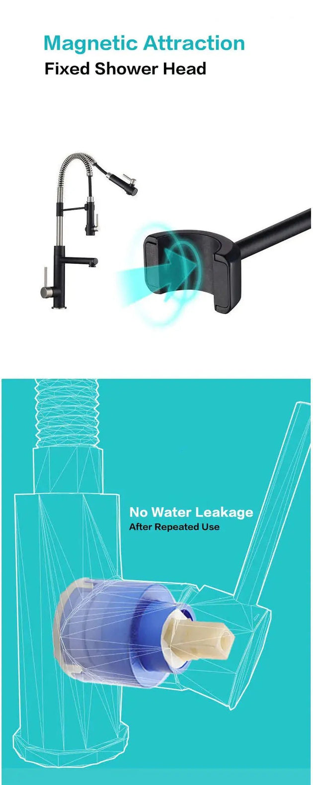 Pull - Down Kitchen Faucet with 2 - Function Sprayer – High Arc Spout Mixer Tap - Pull - Down Kitchen FaucetBathroomLux