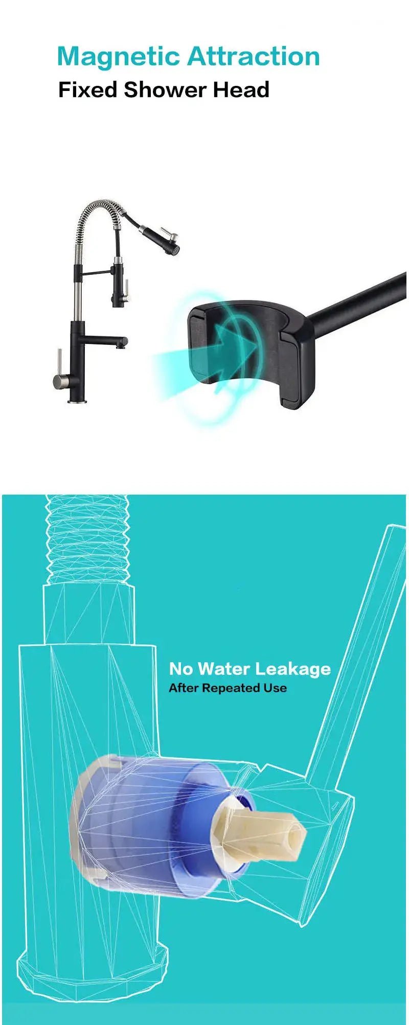 Pull - Down Kitchen Faucet with 2 - Function Sprayer – High Arc Spout Mixer Tap - Pull - Down Kitchen FaucetBathroomLux