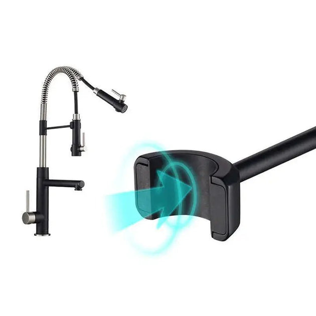 Pull - Down Kitchen Faucet with 2 - Function Sprayer – High Arc Spout Mixer Tap - Pull - Down Kitchen FaucetBathroomLux