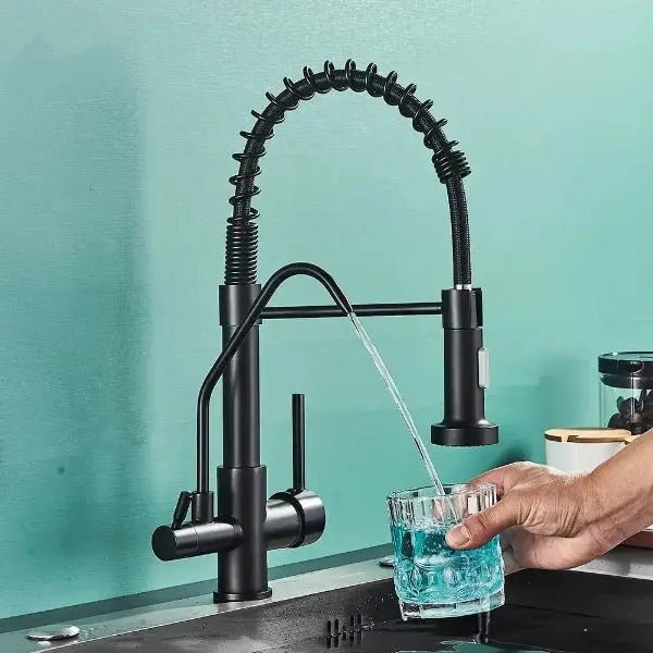 Purification Kitchen Faucets Black Pull Down 3 Ways Mixer - Purification Kitchen Faucets Black Pull Down 3 Ways MixerBathroomLux