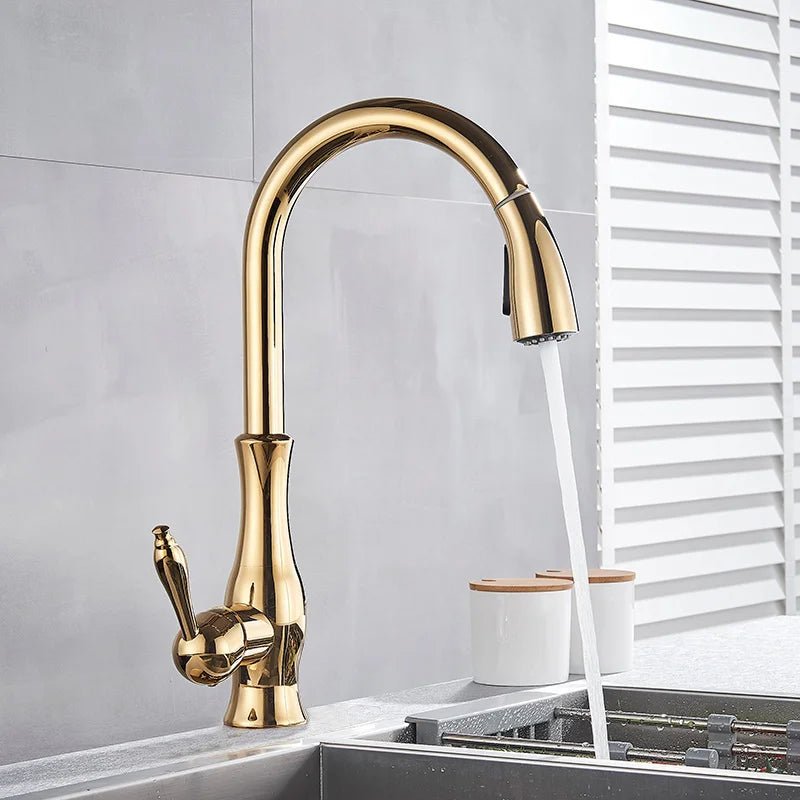 Quantum Swivel Spout Kitchen Faucet - Pull Down Sprayer - 5 Years Warranty - Bathroom FaucetBathroomLux