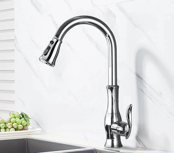 Quantum Swivel Spout Kitchen Faucet - Pull Down Sprayer - 5 Years Warranty - Bathroom FaucetBathroomLux