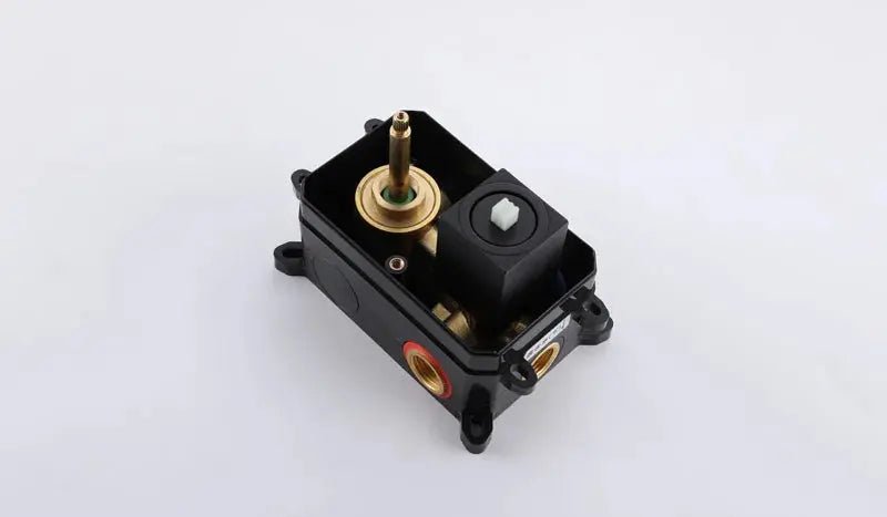 Rainfall Shower Mixer Combo – Matte Black & Rose Gold Finish - Concealed Dual Handles Rainfall Shower Head Combo SetBathroomLux