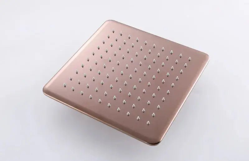 Rainfall Shower Mixer Combo – Matte Black & Rose Gold Finish - Concealed Dual Handles Rainfall Shower Head Combo SetBathroomLux