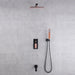 Rainfall Shower Mixer Combo – Matte Black & Rose Gold Finish - Concealed Dual Handles Rainfall Shower Head Combo SetBathroomLux