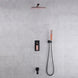 Rainfall Shower Mixer Combo – Matte Black & Rose Gold Finish - Concealed Dual Handles Rainfall Shower Head Combo SetBathroomLux