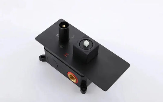 Rainfall Shower Mixer Combo – Matte Black & Rose Gold Finish - Concealed Dual Handles Rainfall Shower Head Combo SetBathroomLux