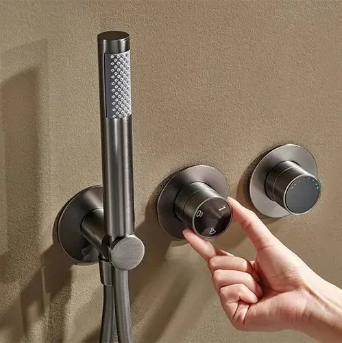 Rainfall Shower System Wall Mounted - 5 Years Warranty | Black - conceal showerBathroomLux