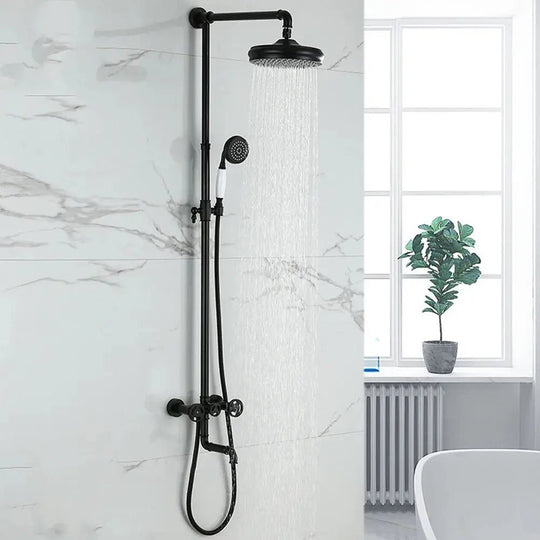 Rainfall Shower System with Handheld – Wall - Mounted Solid Brass - rainfall shower system with handheldBathroomLux