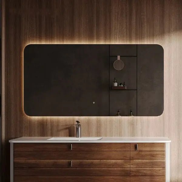 Rectangle LED Bathroom Mirror – Smart Wall - Mounted Makeup Mirror - Rectangle LED Bathroom MirrorBathroomLux