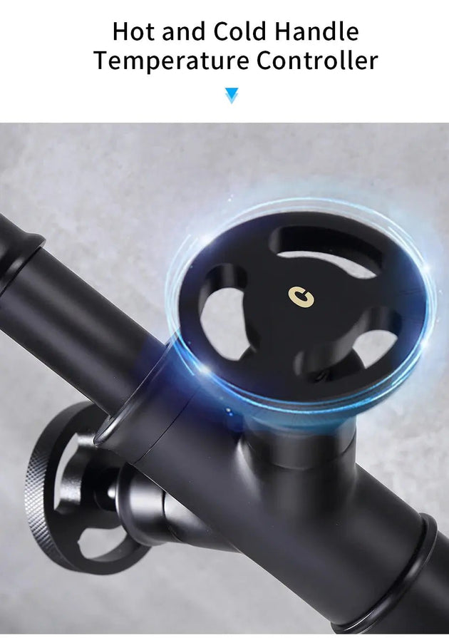 Retro Black Water Mixer Bathroom Faucet Hot and Cold Dual Handles Tall - Retro Bathroom FaucetBathroomLux